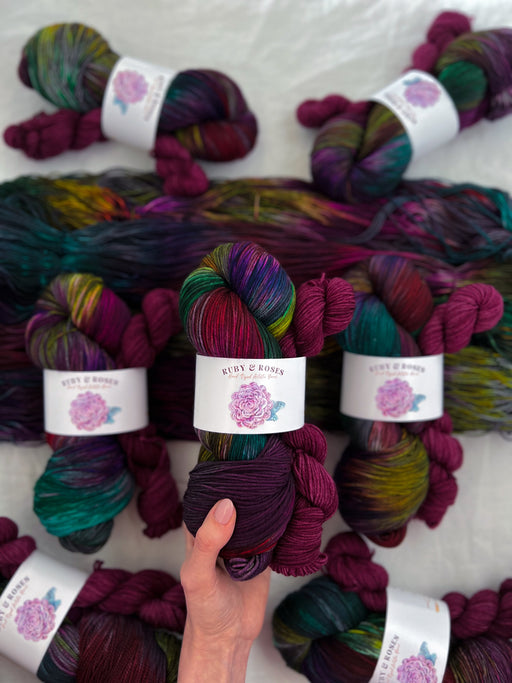 Cryptic /// Sock Set - Ruby and Roses Yarn - Hand Dyed Yarn