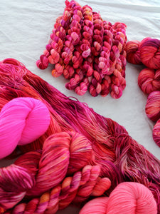 10g Mini /// OOAK October Colorway - Ruby and Roses Yarn - Hand Dyed Yarn