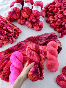 20g Mini /// OOAK October Colorway - Ruby and Roses Yarn - Hand Dyed Yarn