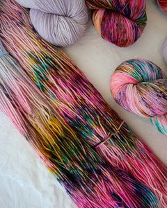 Boba Bar OOAK - Ruby and Roses Yarn - Hand Dyed Yarn