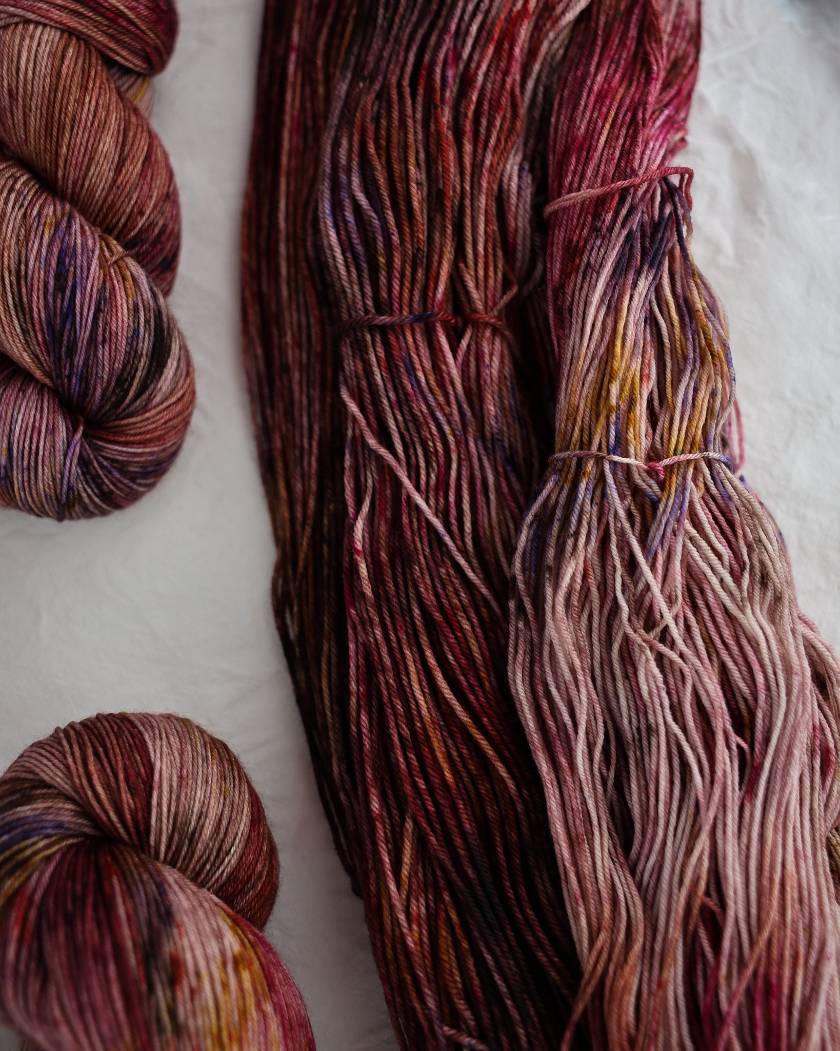 Caffeinated Comfort OOAK - Pantone 2025 - Ruby and Roses Yarn - Hand Dyed Yarn