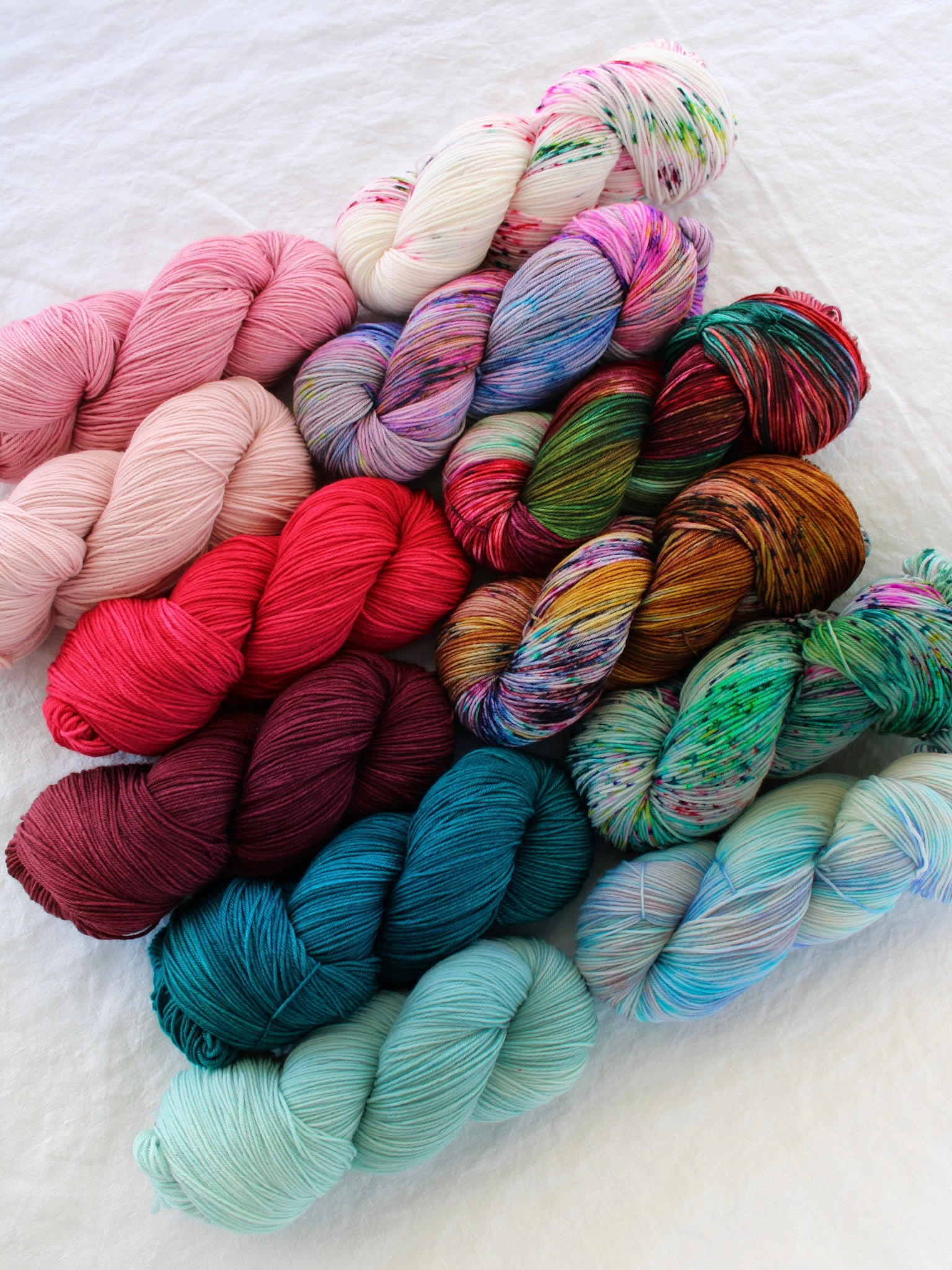 Cozy Christmas Collection Sampler - Ruby and Roses Yarn - Hand Dyed Yarn