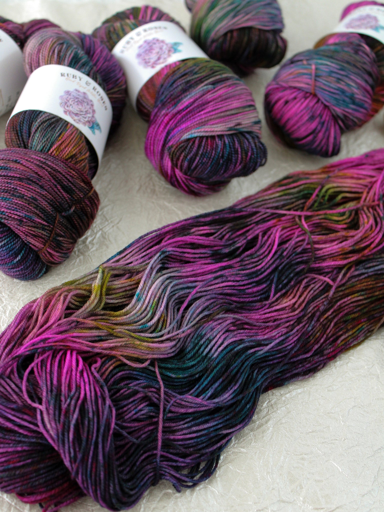Hand Dyed Artistic Yarns - Ruby and Roses Yarn