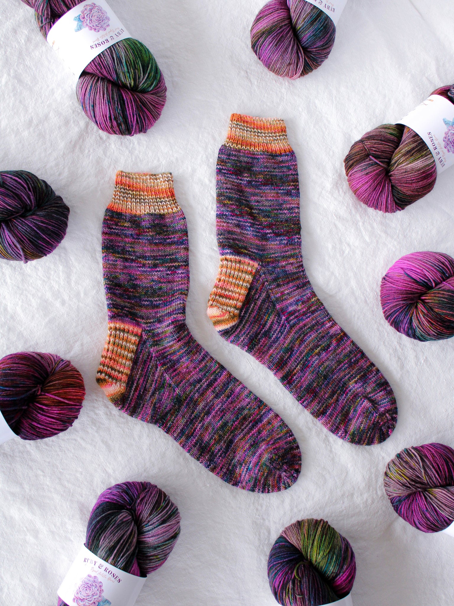 Hand Dyed Artistic Yarns - Ruby and Roses Yarn