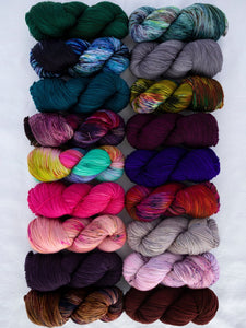 downton collection sampler - soft rose - Ruby and Roses Yarn - Hand Dyed Yarn