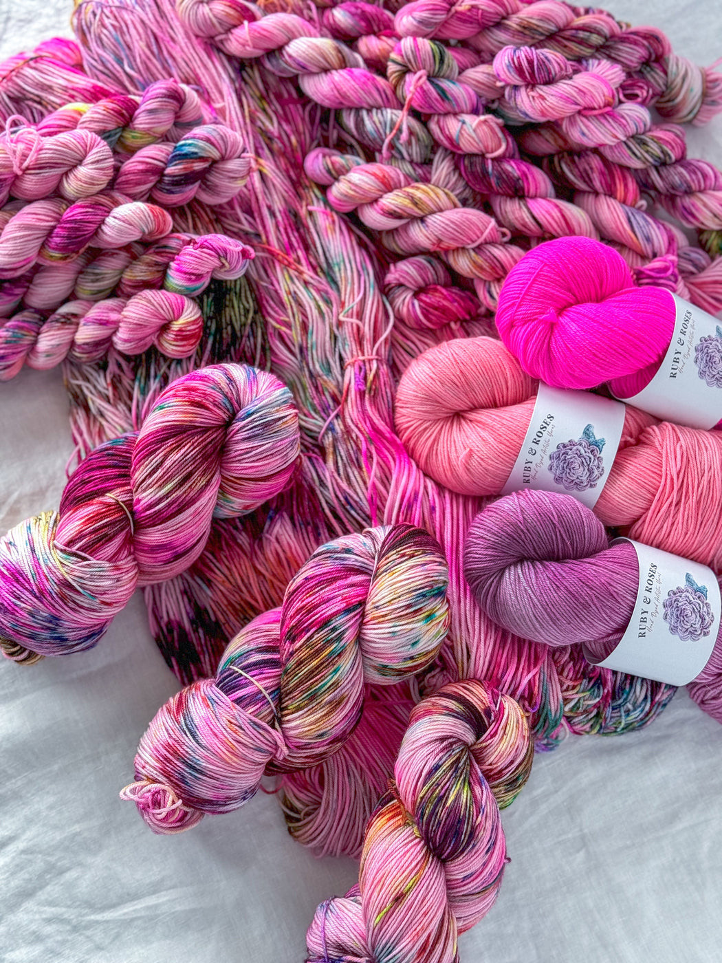Full Skein /// OOAK May Colorway - Ruby and Roses Yarn - Hand Dyed Yarn