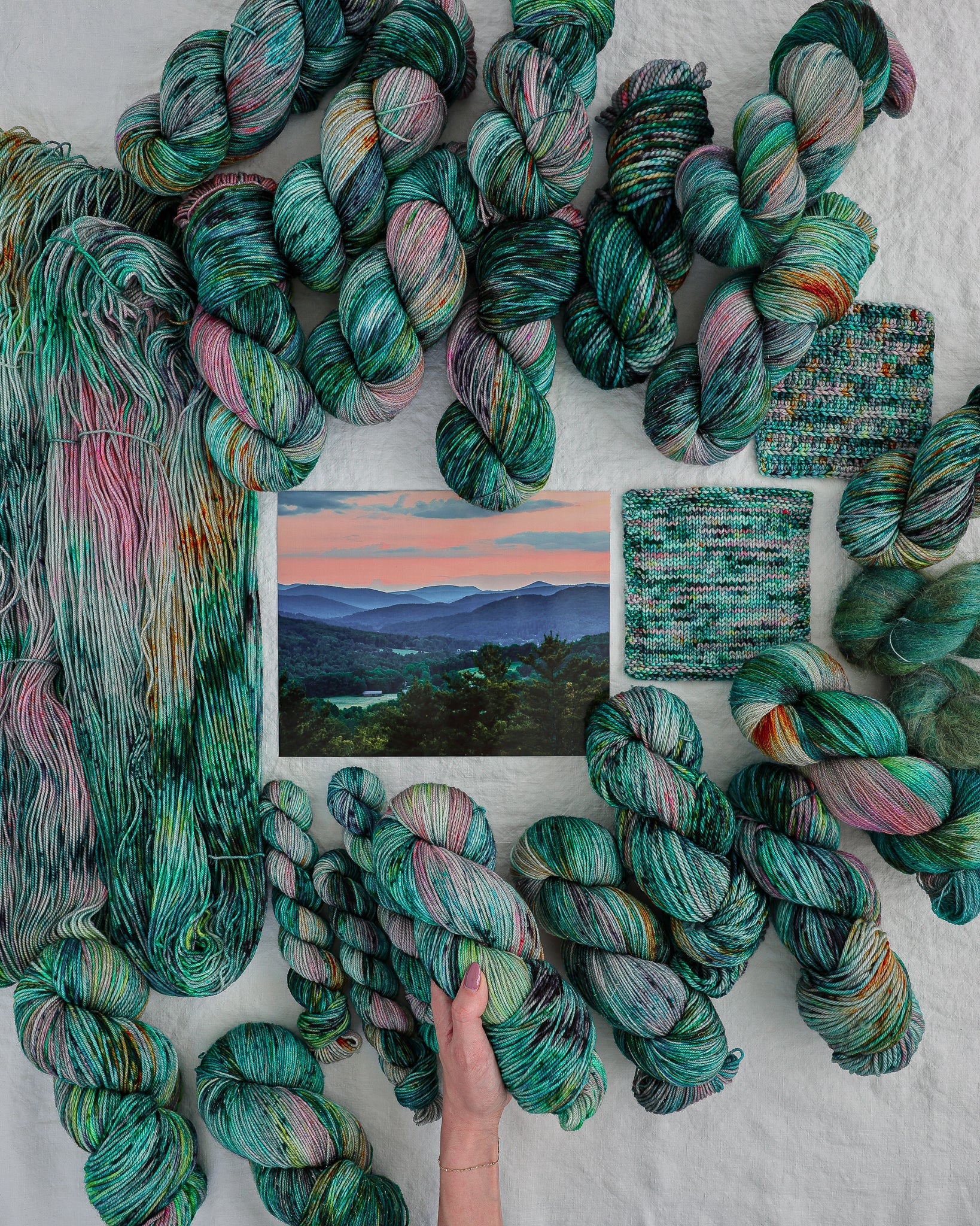 Green Mountain - Ruby and Roses Yarn - Hand Dyed Yarn