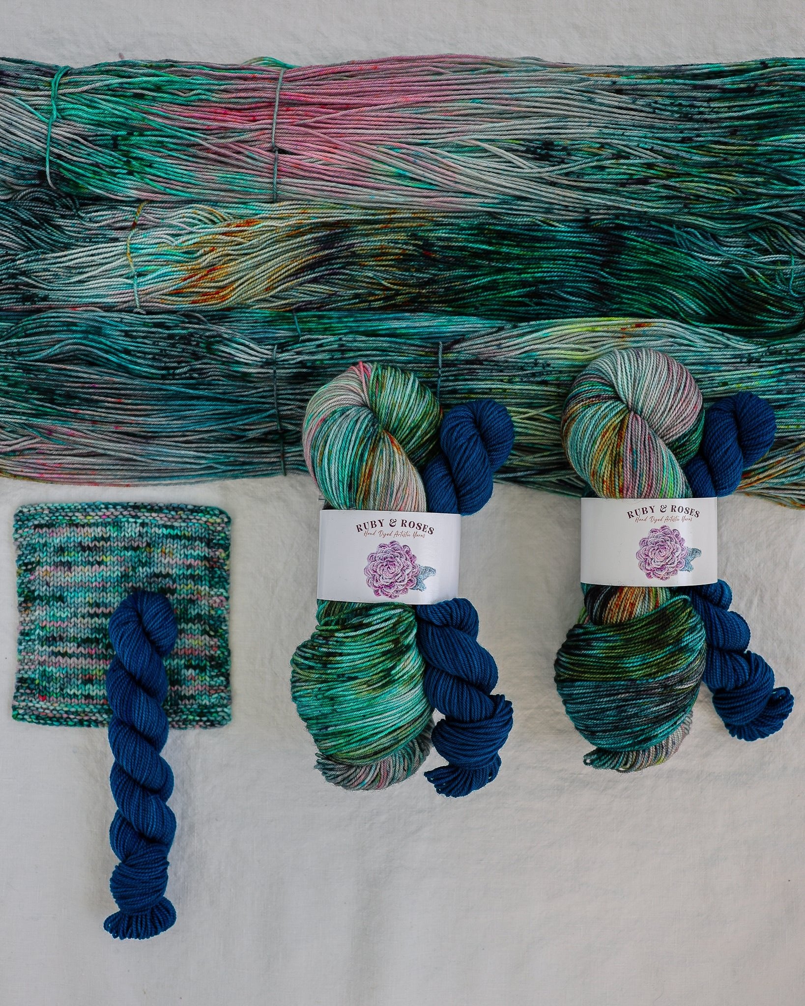 Green Mountain - Sock Set - Ruby and Roses Yarn - Hand Dyed Yarn