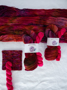 heartless - sock set - Ruby and Roses Yarn - Hand Dyed Yarn