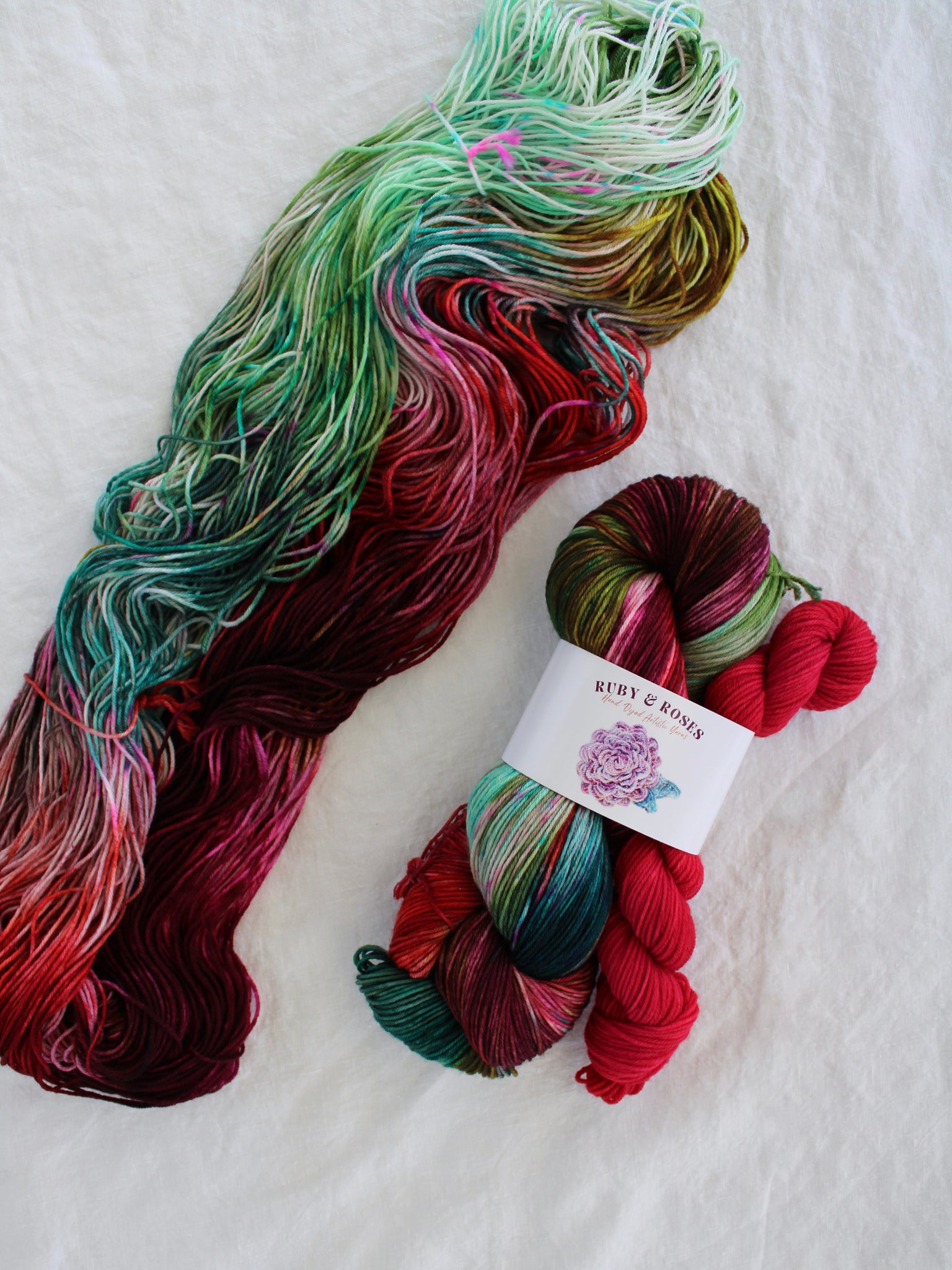 Home For The Holidays - Sock Set - Ruby and Roses Yarn - Hand Dyed Yarn