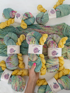 In Bloom - Sock Set /// Pre - Order - Ruby and Roses Yarn - Hand Dyed Yarn