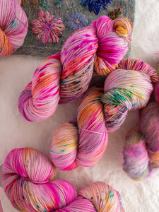 In My Flower Era /// Pre - Order - Ruby and Roses Yarn - Hand Dyed Yarn