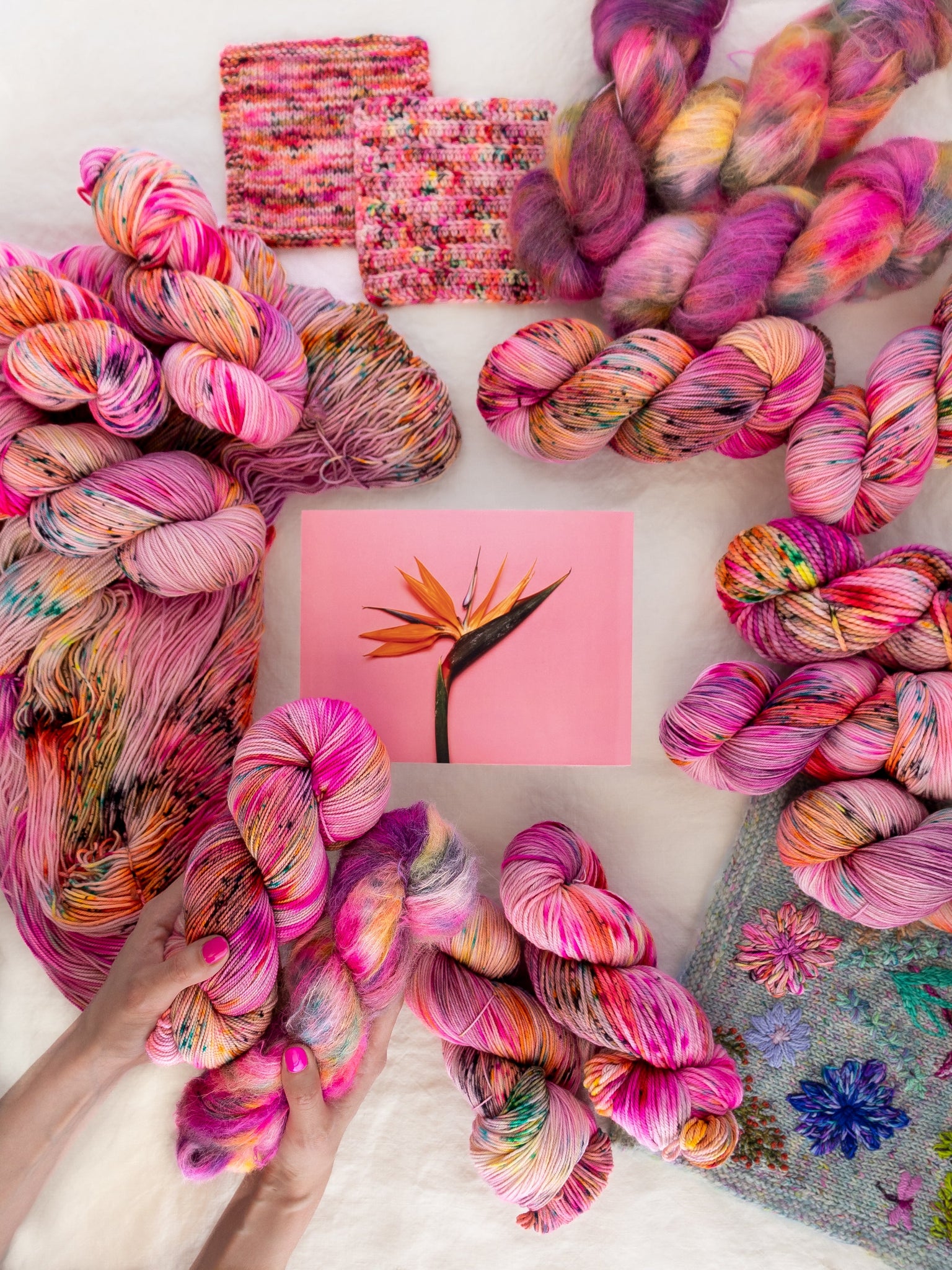 Hand Dyed Artistic Yarns - Ruby and Roses Yarn