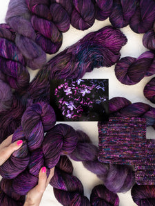 Lilacs at Midnight /// Pre - Order - Ruby and Roses Yarn - Hand Dyed Yarn