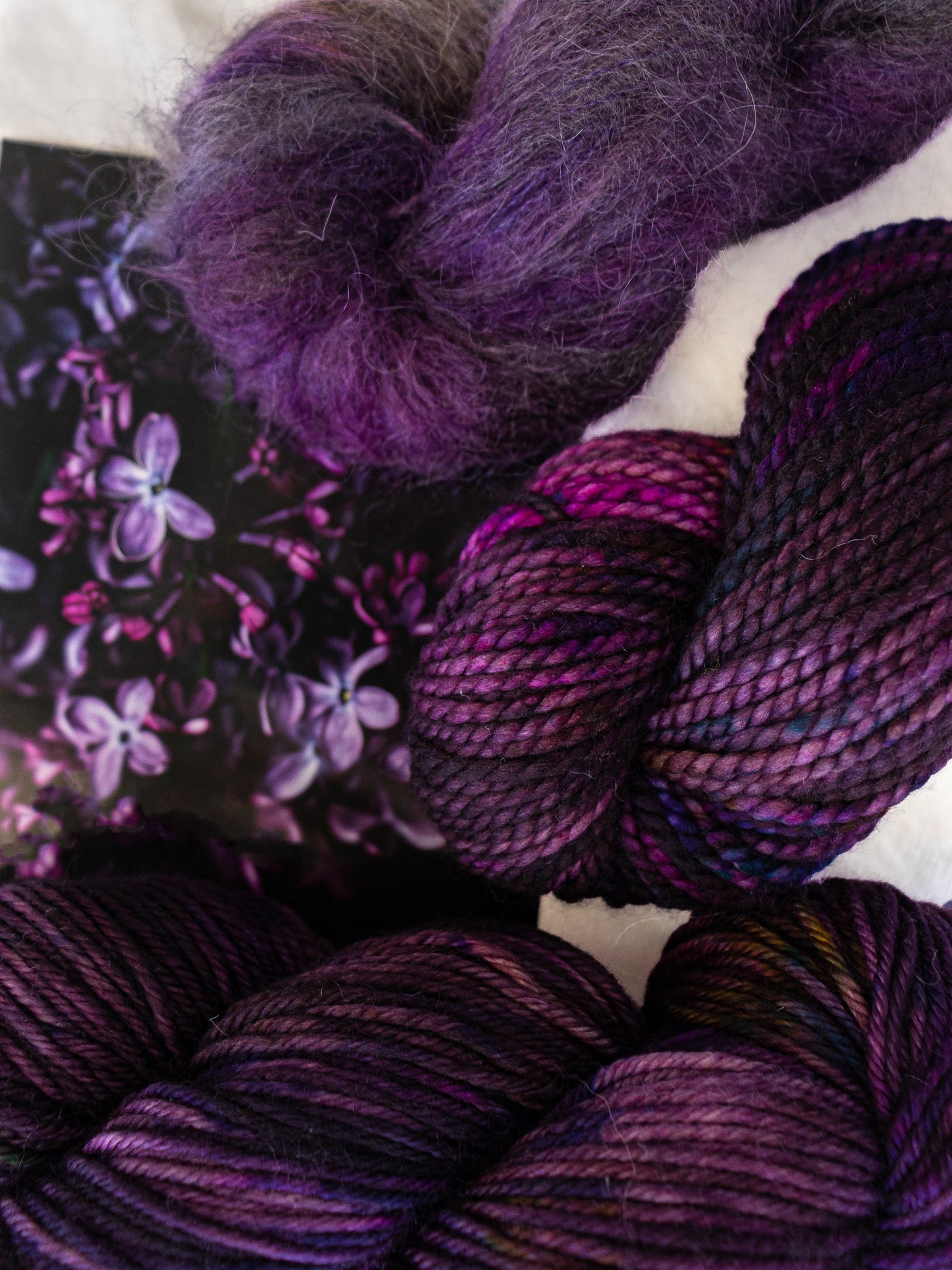 Lilacs at Midnight /// Pre - Order - Ruby and Roses Yarn - Hand Dyed Yarn