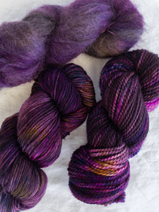 Lilacs at Midnight /// Pre - Order - Ruby and Roses Yarn - Hand Dyed Yarn