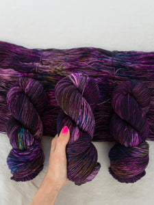 Lilacs at Midnight /// Pre - Order - Ruby and Roses Yarn - Hand Dyed Yarn