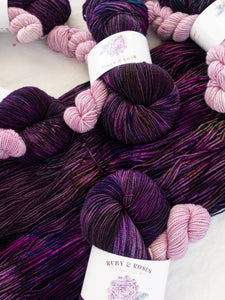 Lilacs at Midnight - Sock Set /// Pre - Order - Ruby and Roses Yarn - Hand Dyed Yarn