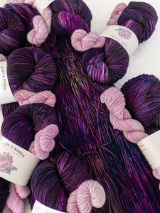 Lilacs at Midnight - Sock Set /// Pre - Order - Ruby and Roses Yarn - Hand Dyed Yarn