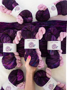 Lilacs at Midnight - Sock Set /// Pre - Order - Ruby and Roses Yarn - Hand Dyed Yarn