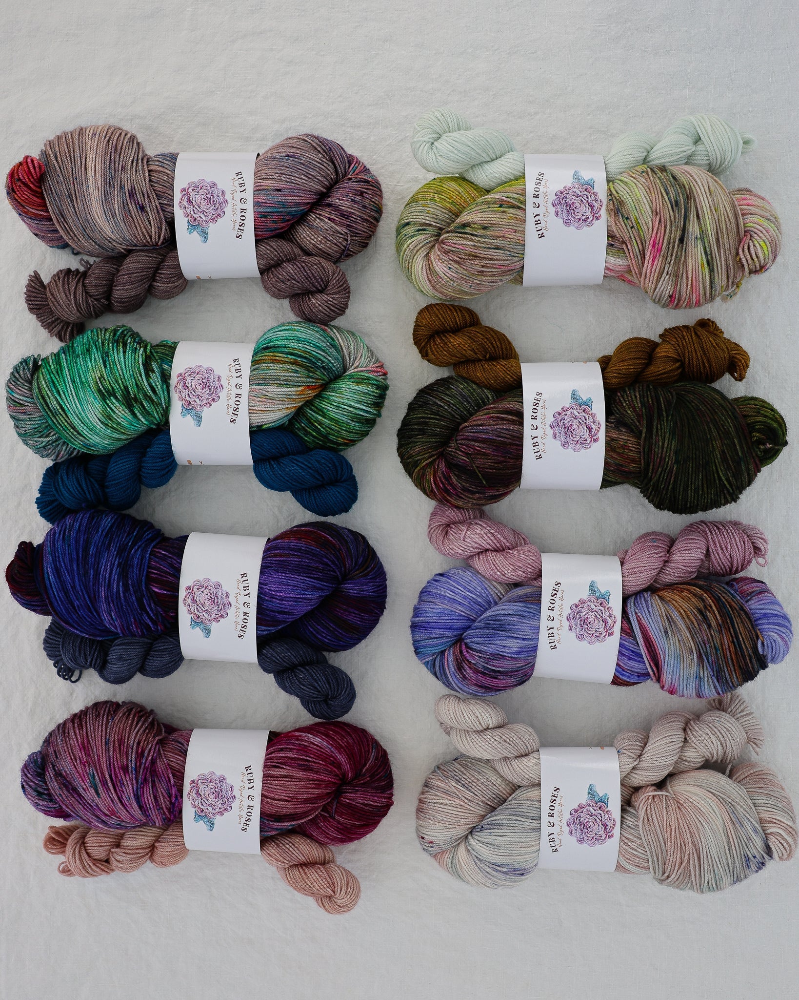Maine Sock Set Sampler - Ruby and Roses Yarn - Hand Dyed Yarn