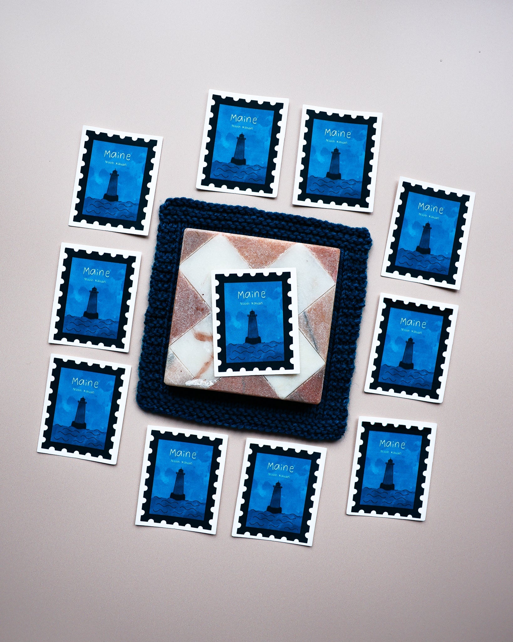 Maine Sticker - Ruby and Roses Yarn - Hand Dyed Yarn