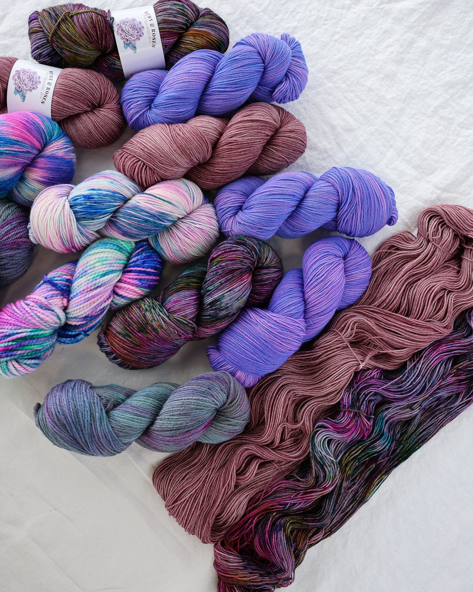 One of a Kind - Pink - Ruby and Roses Yarn - Hand Dyed Yarn