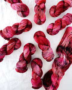 One of a Kind - Red - Ruby and Roses Yarn - Hand Dyed Yarn