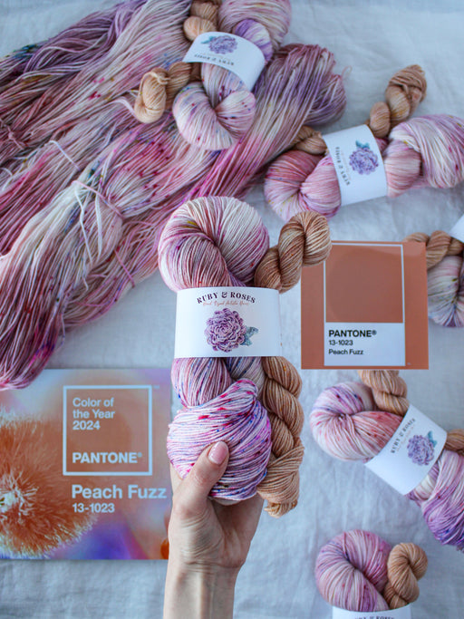 Peach Fuzz - Pantone 2024 /// Sock Set - Ruby and Roses Yarn - Hand Dyed Yarn