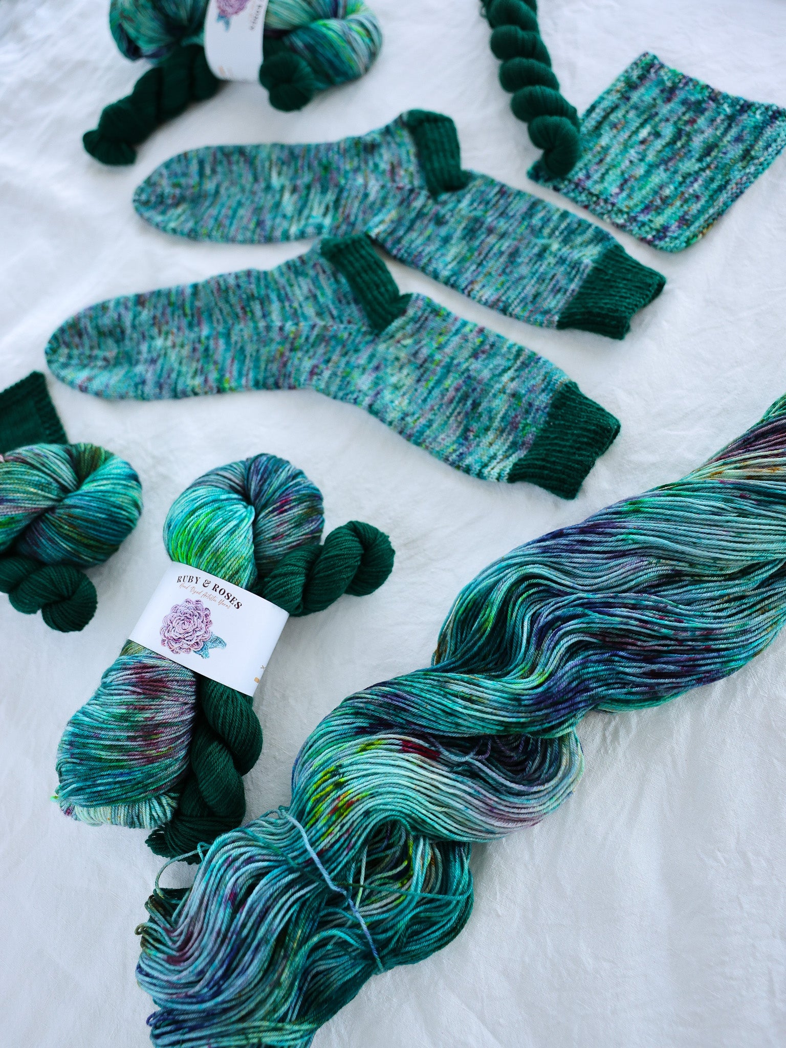 ready to travel - sock set - Ruby and Roses Yarn - Hand Dyed Yarn