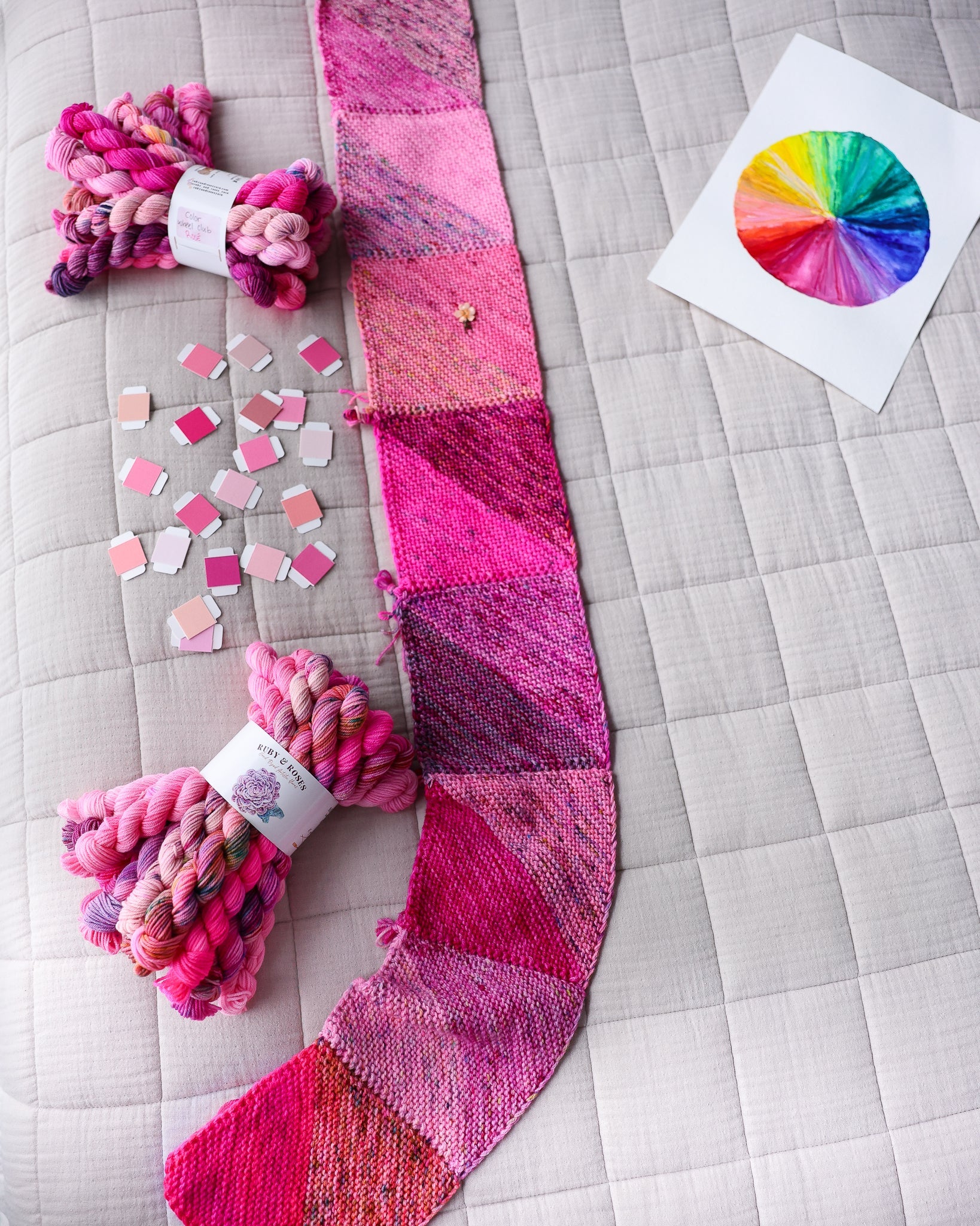 Rosé | Month 1 - COLOR WHEEL CLUB - Ruby and Roses Yarn - Hand Dyed Yarn