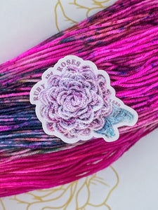 R&R Sticker - Ruby and Roses Yarn - Hand Dyed Yarn