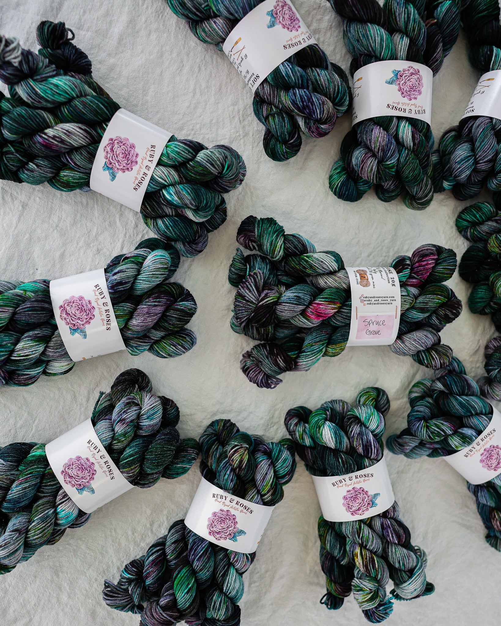 Spruce Grove | Minis Bundle - Ruby and Roses Yarn - Hand Dyed Yarn