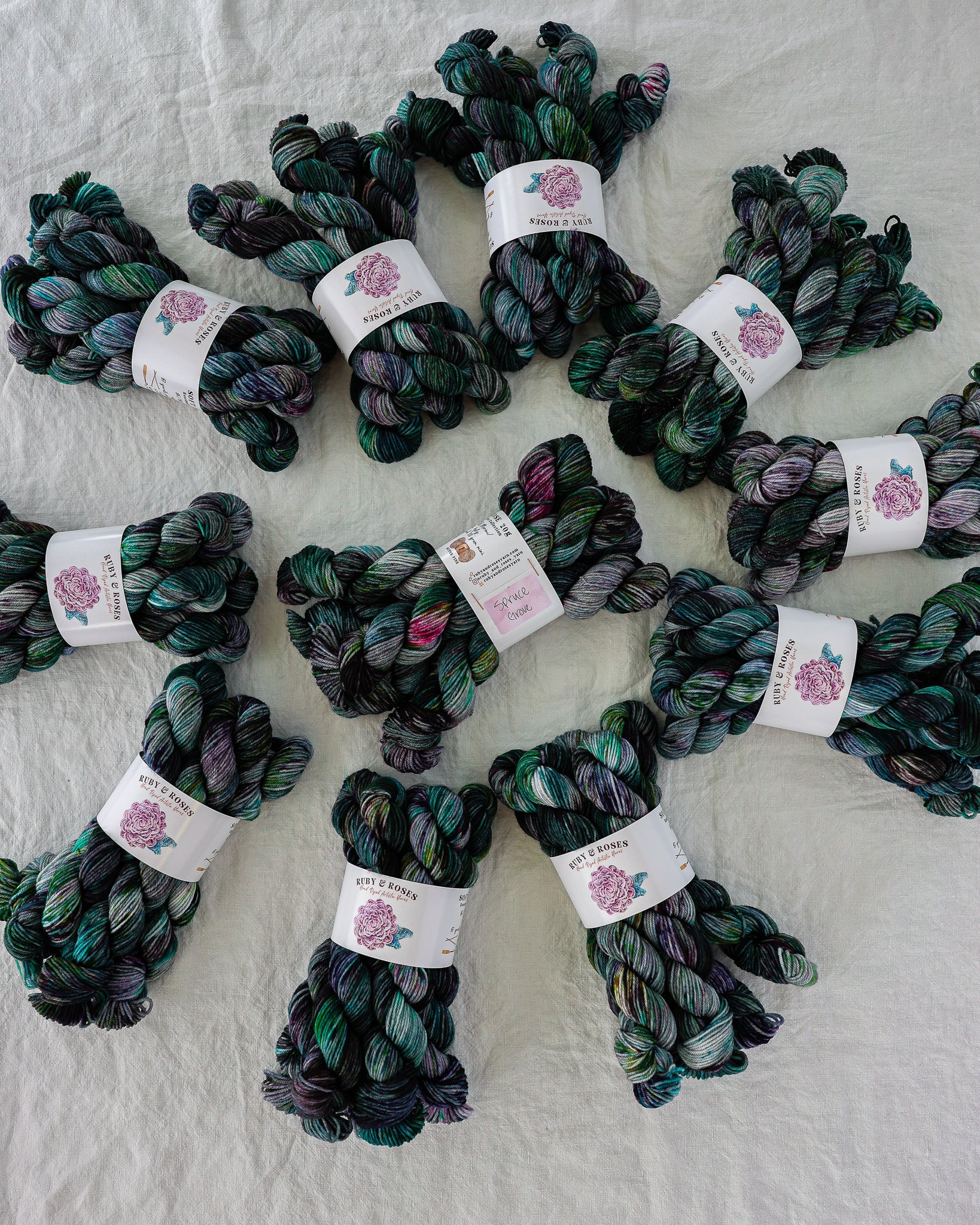 Spruce Grove | Minis Bundle - Ruby and Roses Yarn - Hand Dyed Yarn