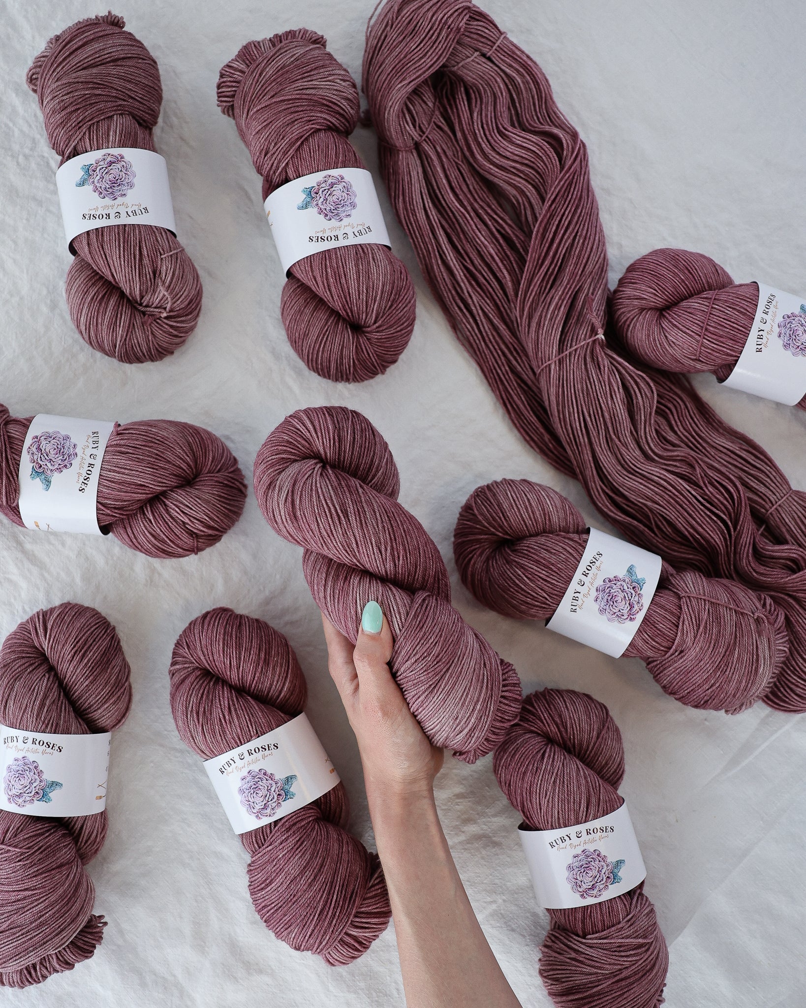 Sun Bleached Sands - Ruby and Roses Yarn - Hand Dyed Yarn