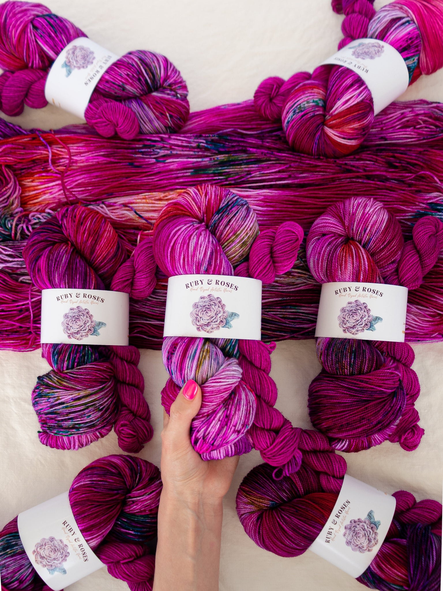 Thorned Beauty - Sock Set - Ruby and Roses Yarn - Hand Dyed Yarn