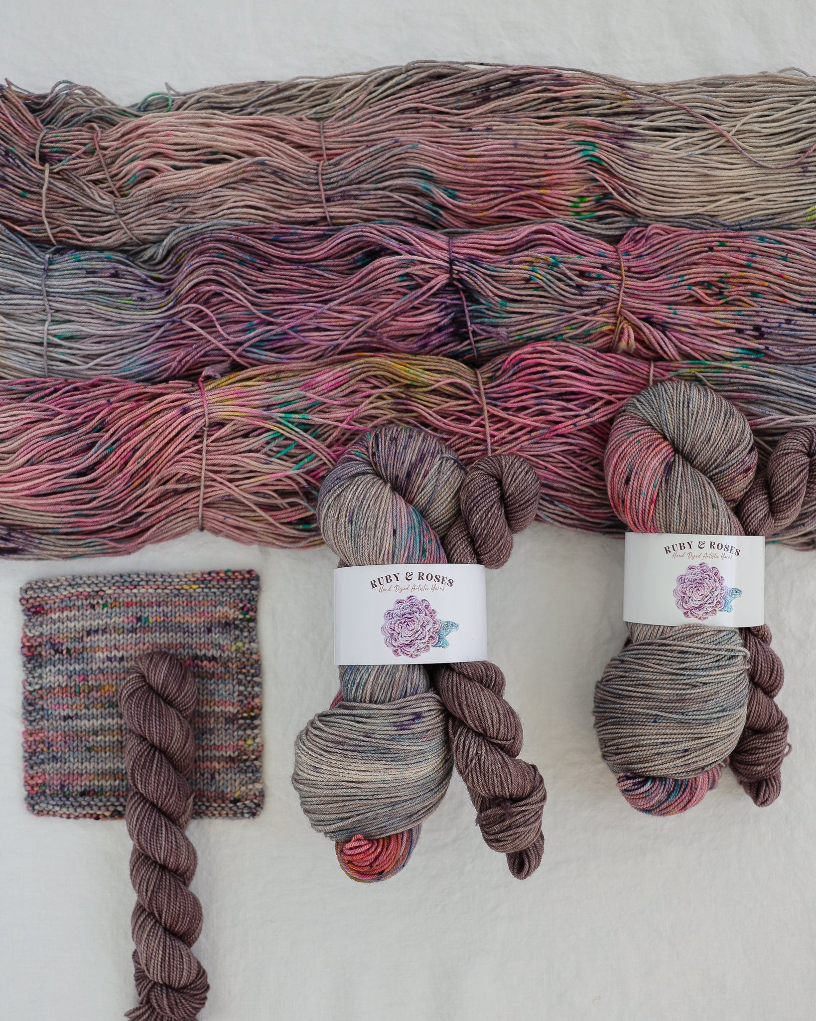 View Between Villages - Sock Set - Ruby and Roses Yarn - Hand Dyed Yarn