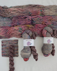 View Between Villages - Sock Set - Ruby and Roses Yarn - Hand Dyed Yarn