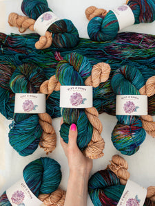 Waterlily - Sock Set - Ruby and Roses Yarn - Hand Dyed Yarn