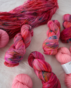 Watermelon Sugar OOAK - Ruby and Roses Yarn - Hand Dyed Yarn