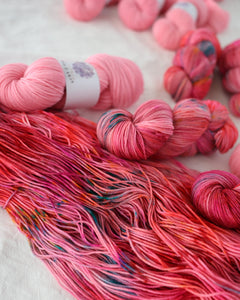 Watermelon Sugar OOAK - Ruby and Roses Yarn - Hand Dyed Yarn