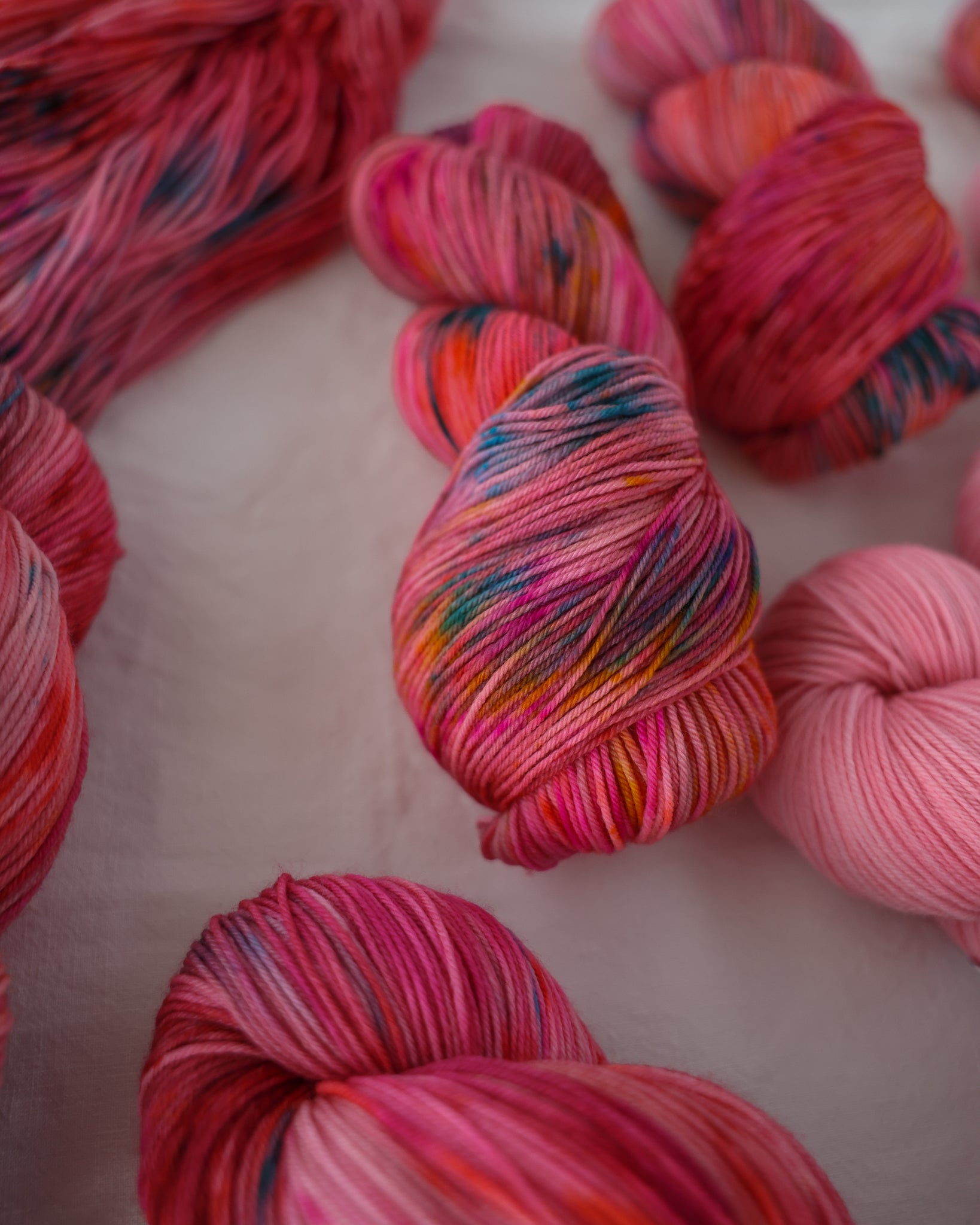 Watermelon Sugar OOAK - Ruby and Roses Yarn - Hand Dyed Yarn