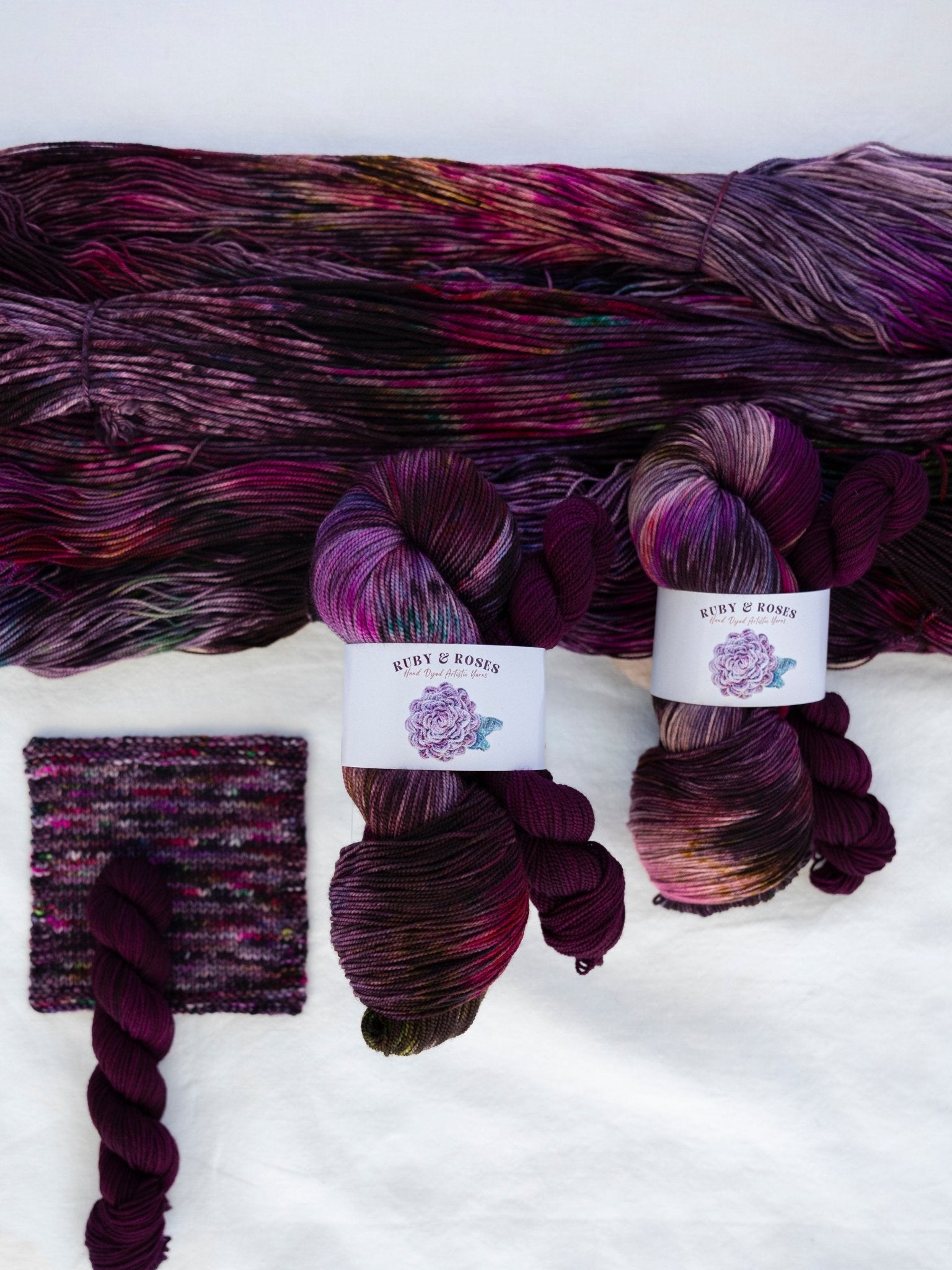 we like strong women here - sock set - Ruby and Roses Yarn - Hand Dyed Yarn