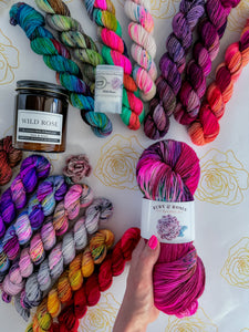 Wild Rose Box - Ruby and Roses Yarn - Hand Dyed Yarn