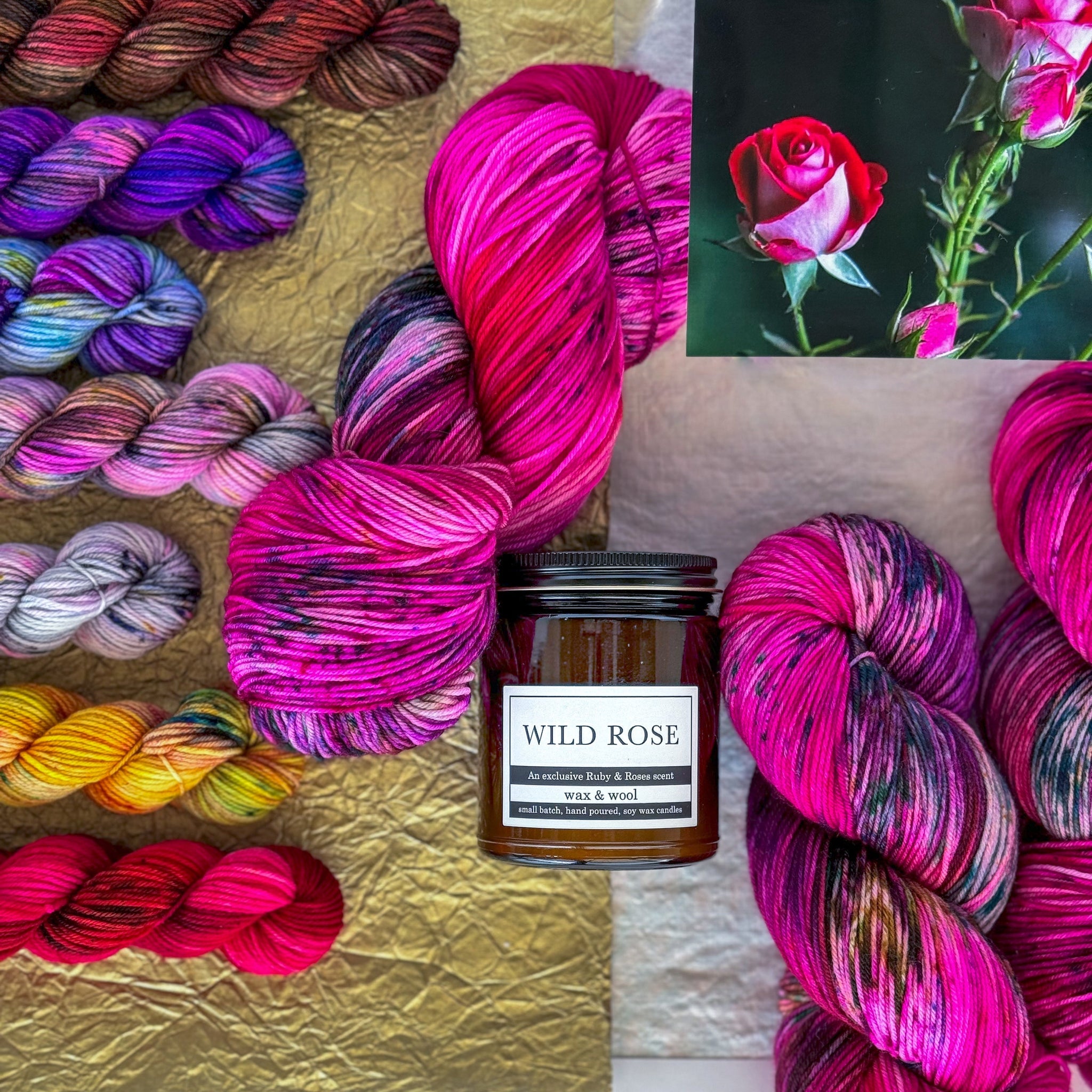 Wild Rose - International Option - Ruby and Roses Yarn - Hand Dyed Yarn