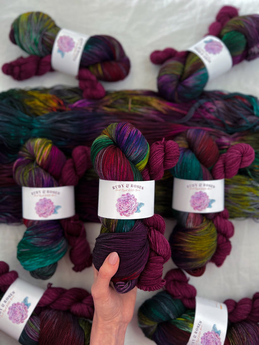 Ruby And Roses Cryptic /// Sock Set - Ruby and Roses Yarn - Hand Dyed Yarn
