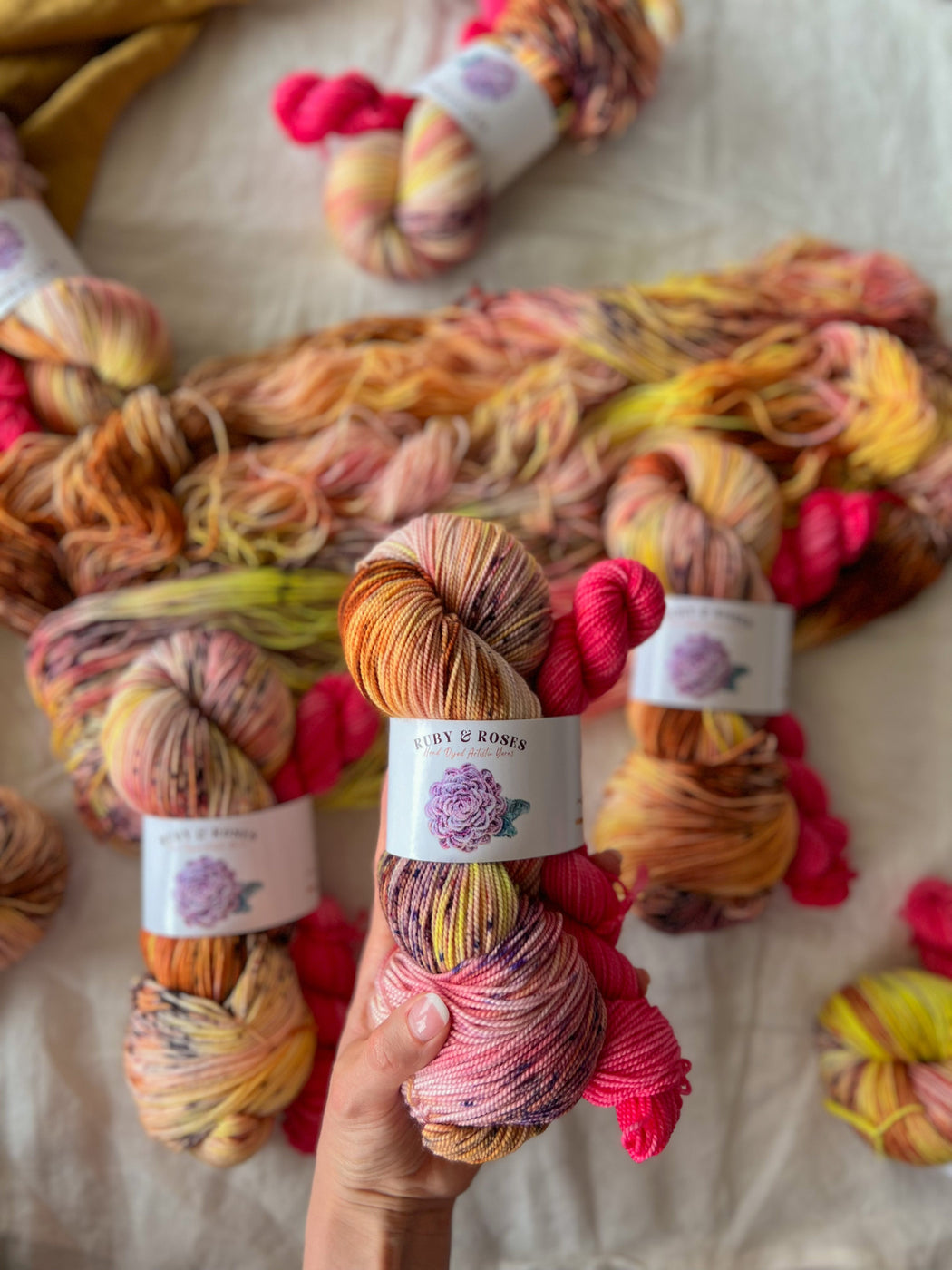 Golden Alley /// Sock Set - Ruby and Roses Yarn - Hand Dyed Yarn