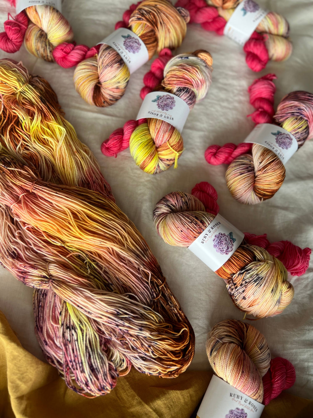 Golden Alley /// Sock Set - Ruby and Roses Yarn - Hand Dyed Yarn