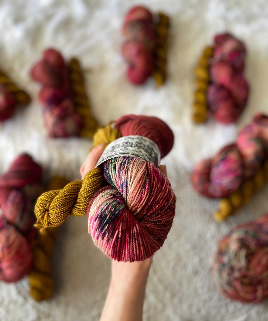 Midas Touch /// OOAK Sock Set - Ruby and Roses Yarn