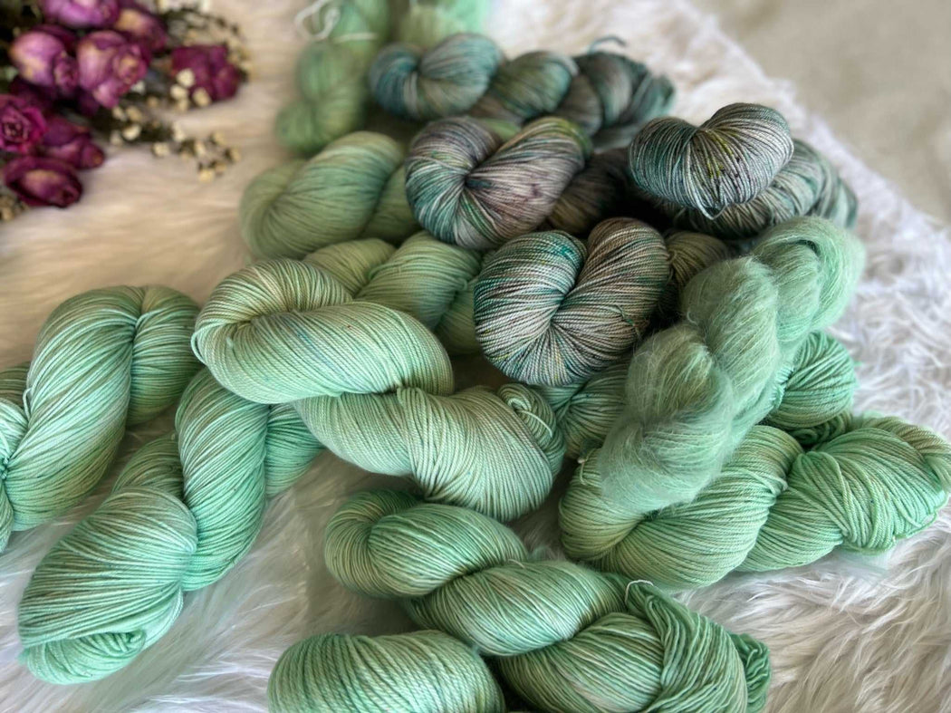 Parchment - Ruby and Roses Yarn - Hand Dyed Yarn